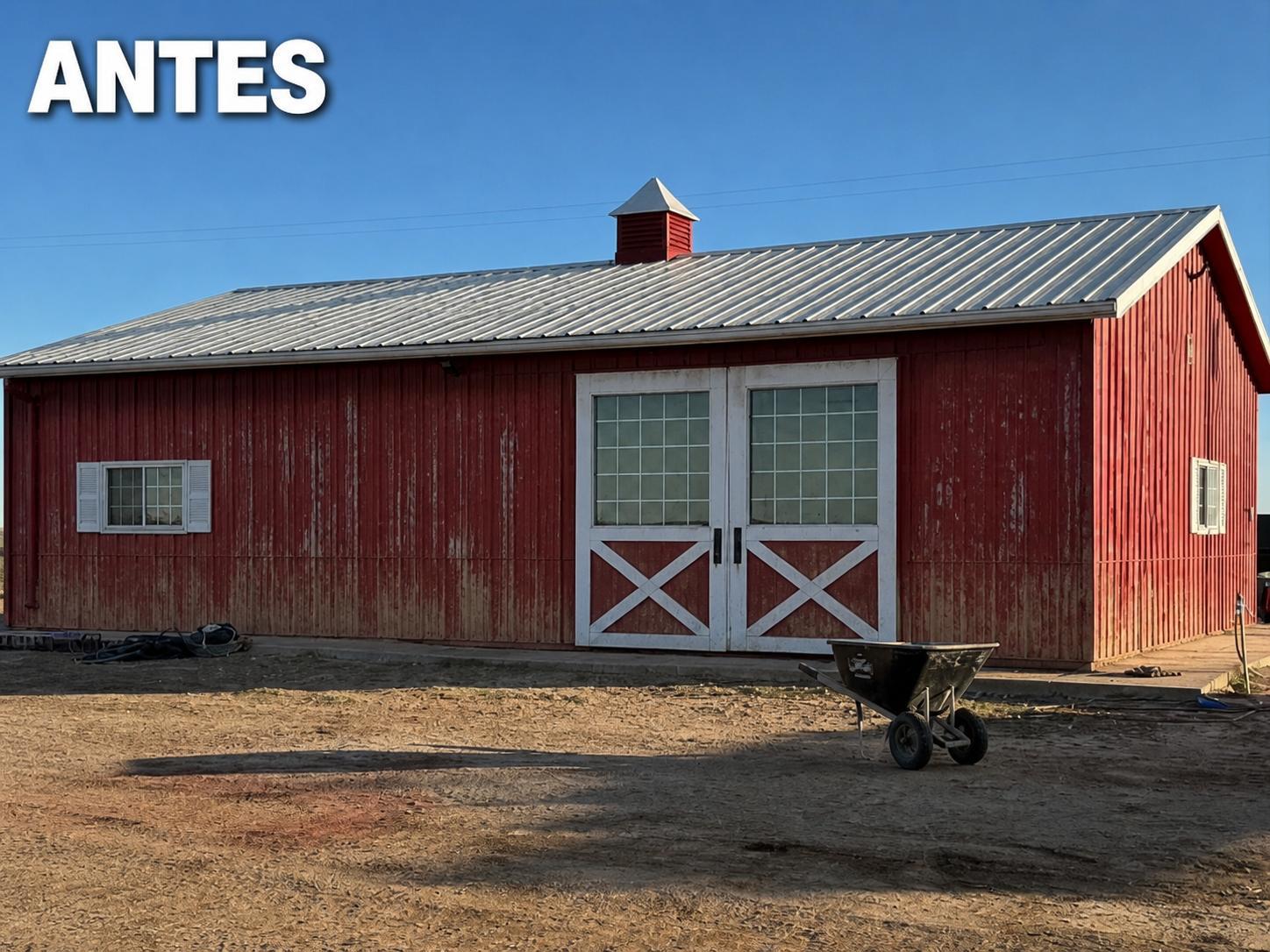Red Barn Exterior Repaint — before