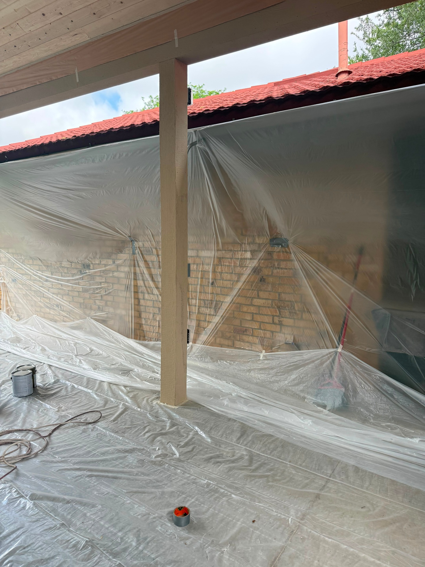 Covered Patio Exterior Repaint — before